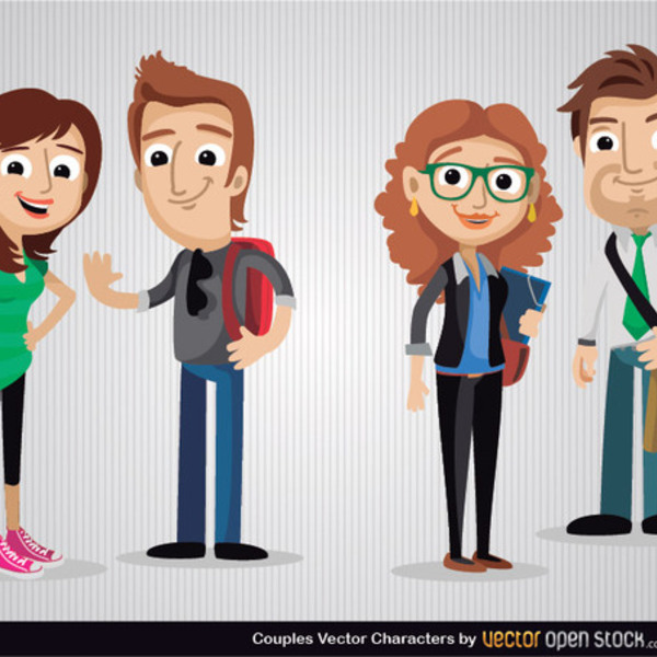 600x600 Free Vector Couples Cartoon Characters Free Vectors Ui Download