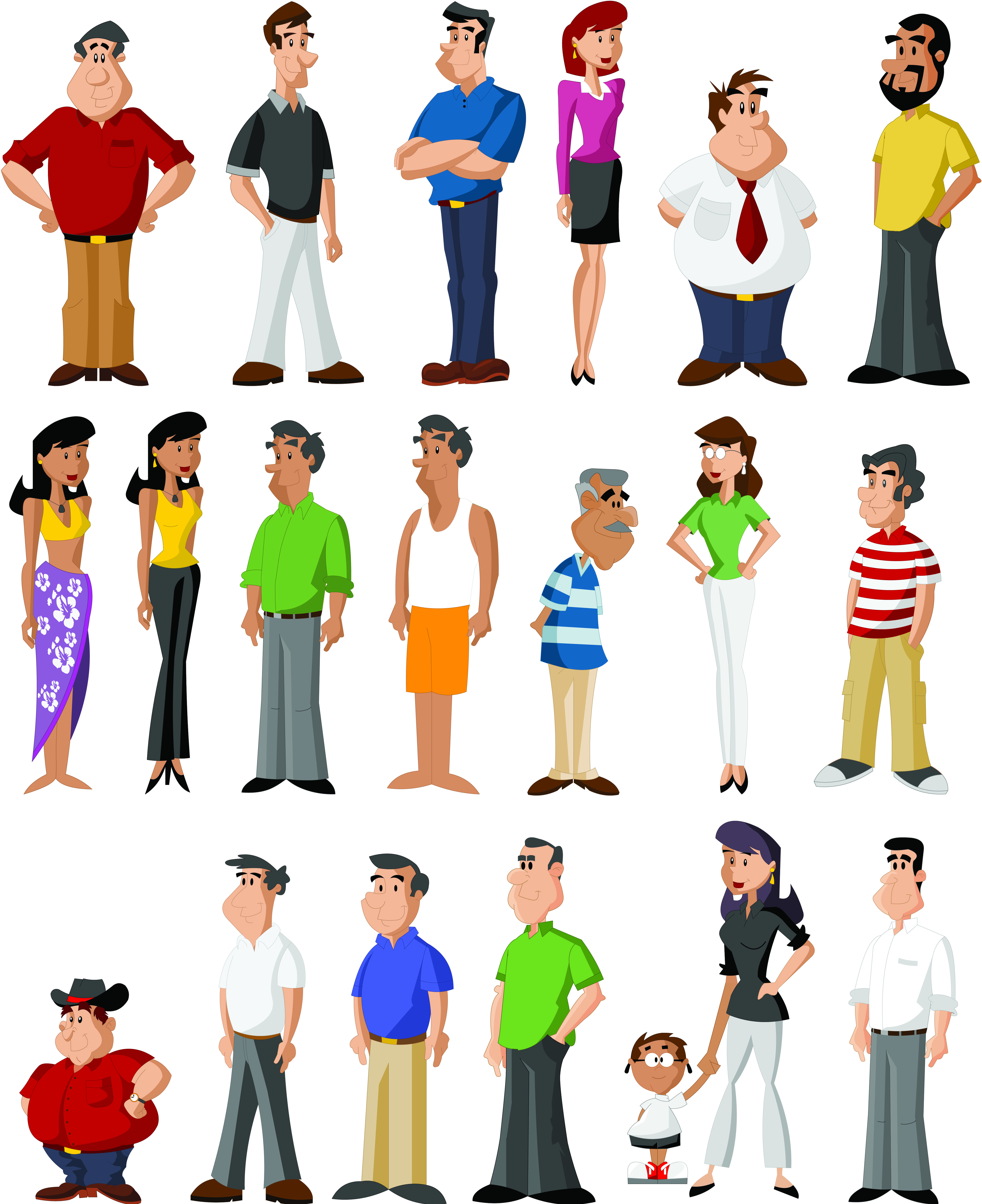 4811x5901 Free Vector All Kinds Of Cartoon Characters Vector Cool Stuff