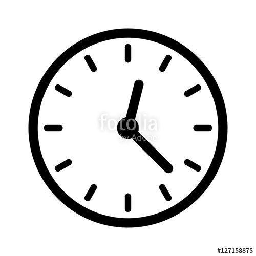 500x500 Clock Face, Clockface Or Watch Face With Hands Line Art Icon