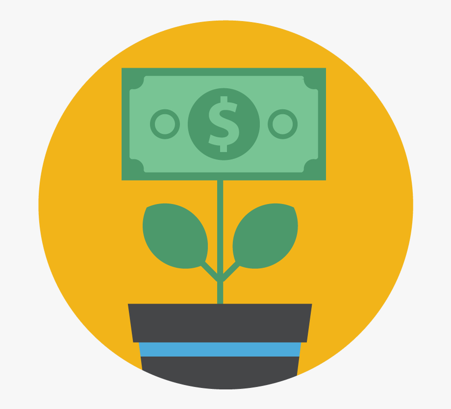 920x835 Big Money Plant Pot Vector Art On Yellow Background