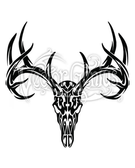 468x580 Deer With Antlers Tribal Skull Stock Art