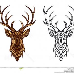 300x300 Stock Illustration Stylized Deer Head Vector Illustration Black