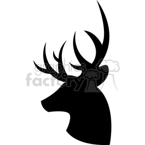 300x300 Side Silhouette Buck Deer Illustration Silouhette Vector Graphic