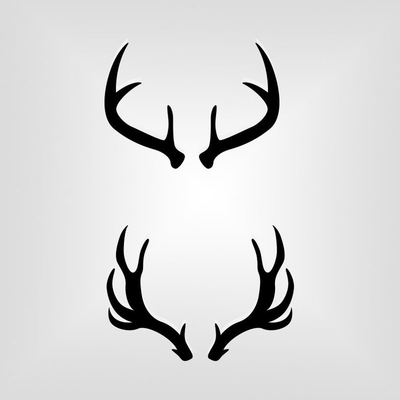 Deer Antlers Outline Silhouette Cutout Vector Art Cricut Etsy. 
