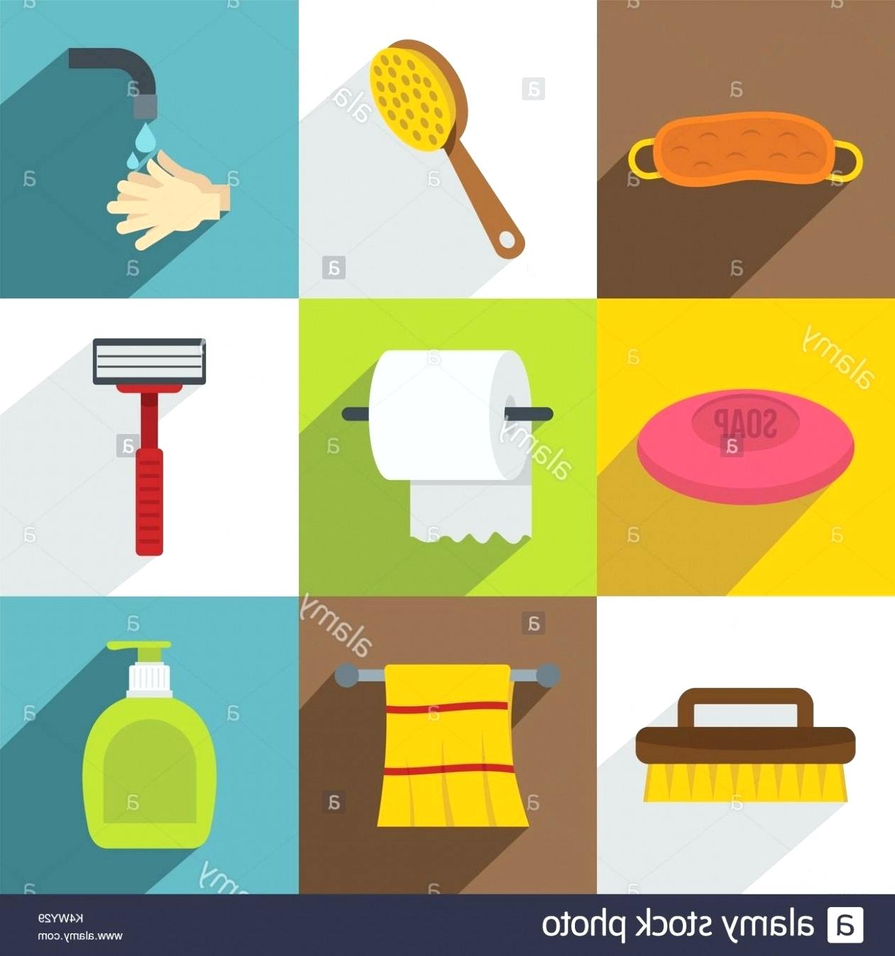 1261x1348 Things Beginning With K Bathroom Things Icon Set Flat Style Stock
