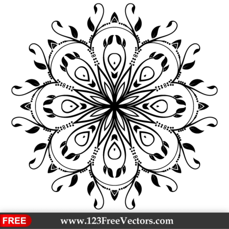 456x456 Free Ornate Floral Design Element Vector Arts Clipart And Vector