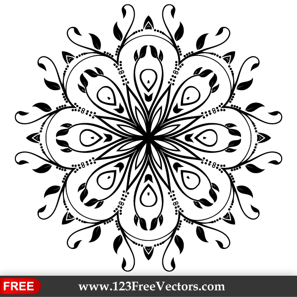 600x600 Ornate Floral Design Element Vector Art Download Free Vector Art