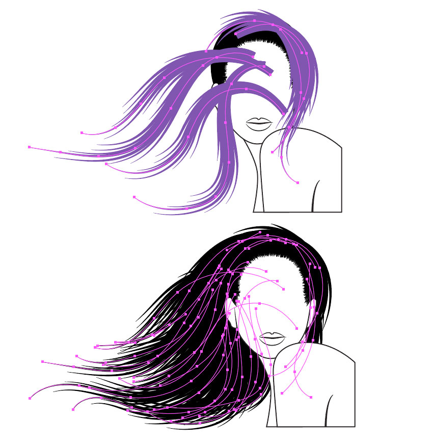 850x875 How To Vector Hair With Brushes In Adobe Illustrator