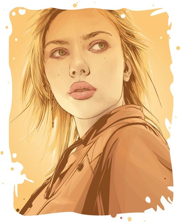 600x743 Beautiful Inspirational Examples Of Vector Portrait Art