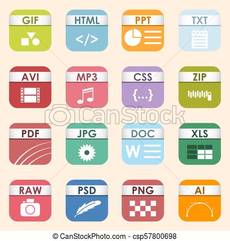 Vector Square Types And Formats Labels Icon Set Type 449x470 Vector Square Types And Formats Labels Icon Set Type