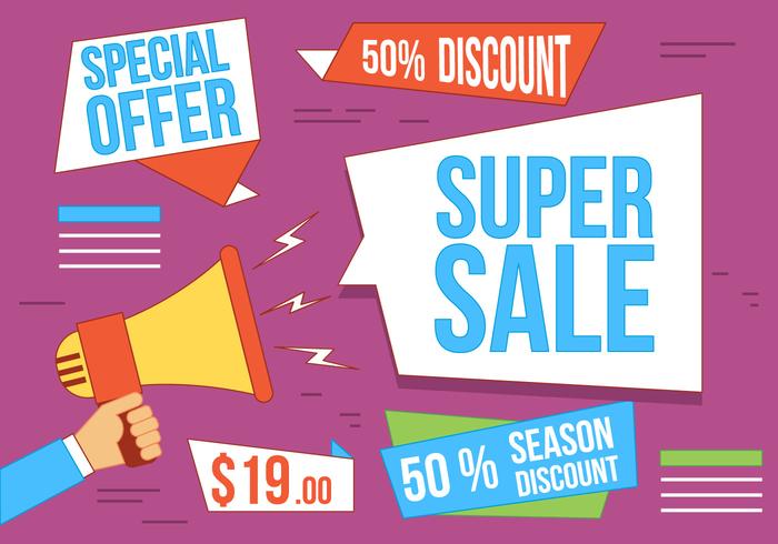 700x490 Free Vector Super Sale Illustration