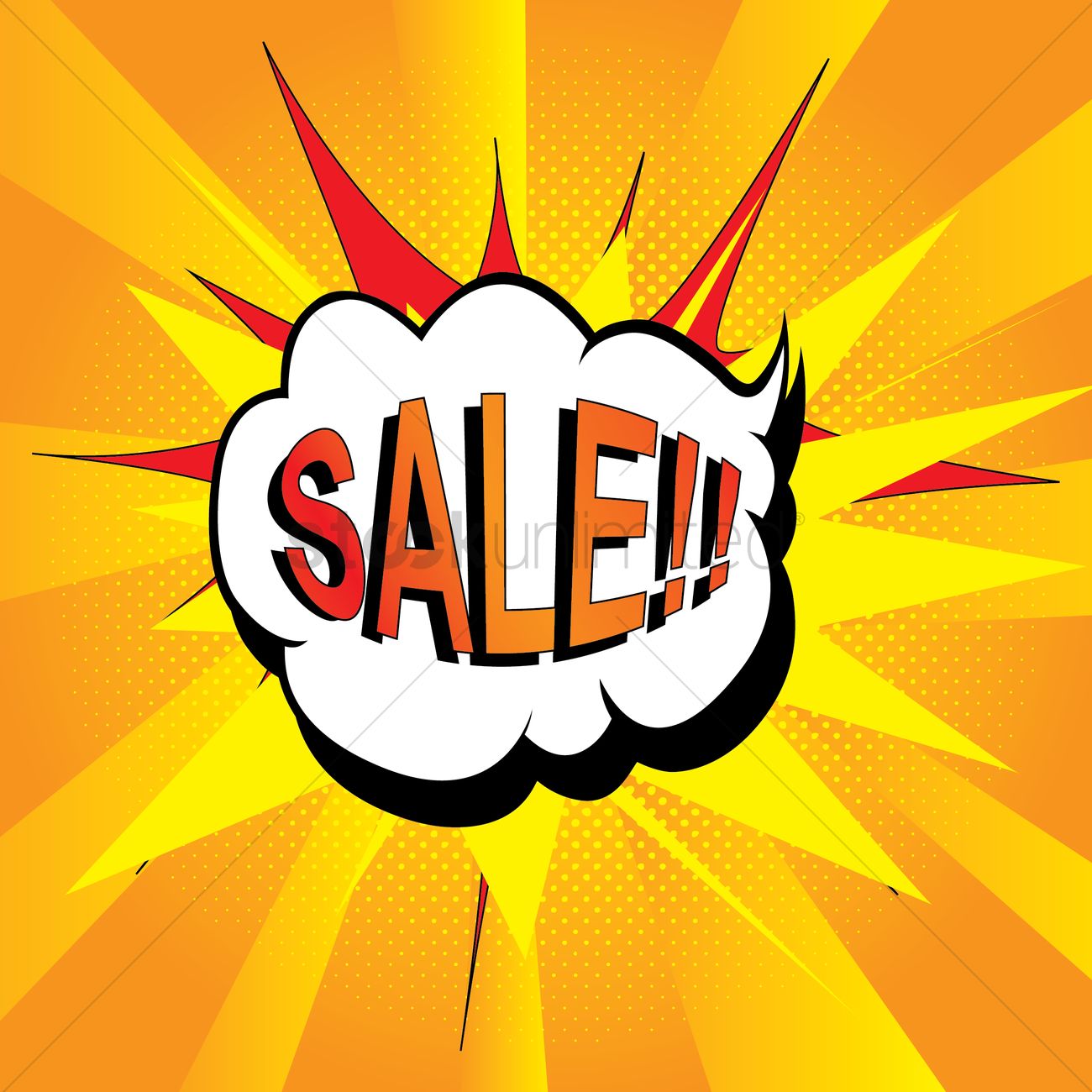 1300x1300 Pop Art Sale Vector Image
