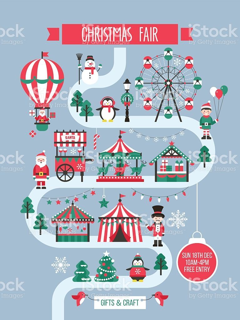 768x1024 Christmas Market And Holiday Fair Poster Design Circus Sale
