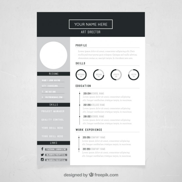 Art Director Resume Template Vector Free Download 626x626 Art Director Resume Template Vector Free Download