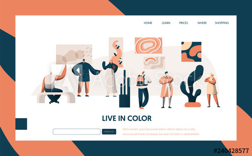 Art Gallery Exhibition Visitor Landing Page People Character 500x310 Art Gallery Exhibition Visitor Landing Page People Character