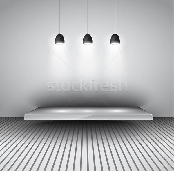 Modern Interior Art Gallery Frame Design With Spotlights Vector 600x587 Modern Interior Art Gallery Frame Design With Spotlights Vector