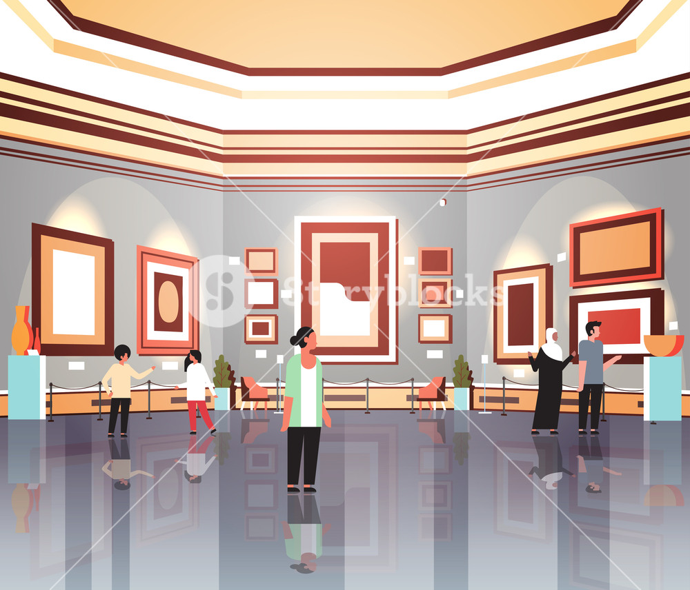 People Tourists Viewers In Modern Art Gallery Museum Interior 1000x856 People Tourists Viewers In Modern Art Gallery Museum Interior
