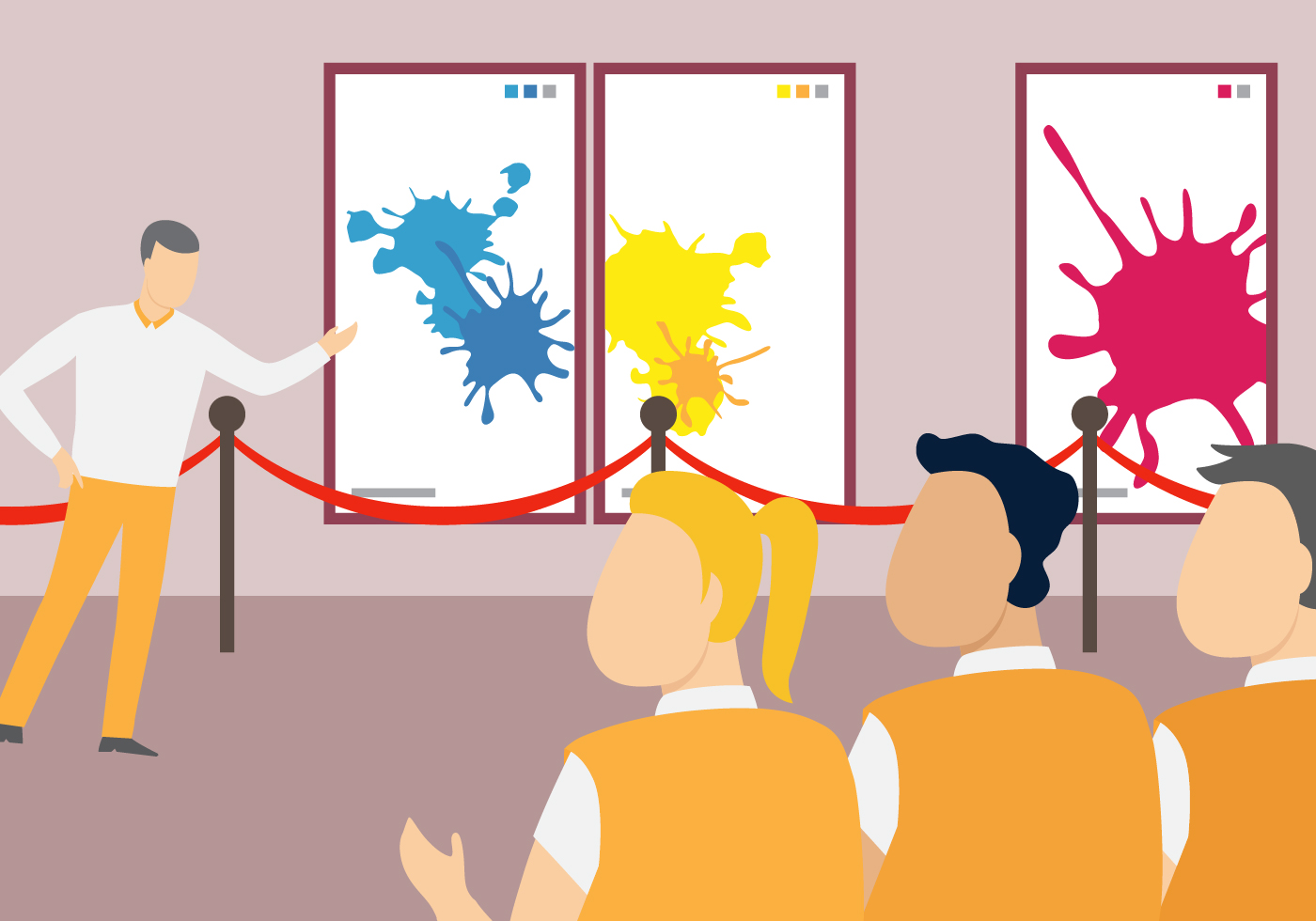 School Art Exhibition Vector Illustration 1400x980 School Art Exhibition Vector Illustration