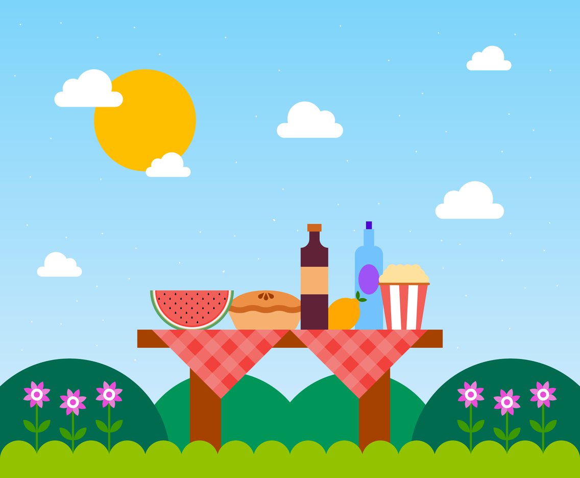 Summer Foods In Garden Vector Art Graphics 1136x936 Summer Foods In Garden Vector Art Graphics