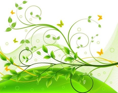 Flower Butterflies Background Green Decoration Curves Design Style 466x368 Flower Butterflies Background Green Decoration Curves Design Style