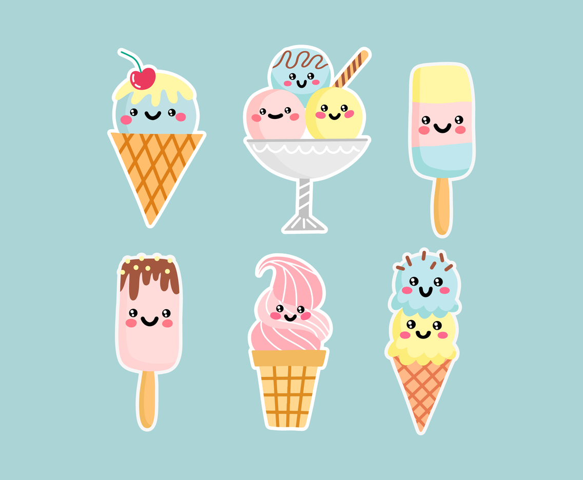 1136x936 Ice Cream Characters Vector Vector Art Graphics