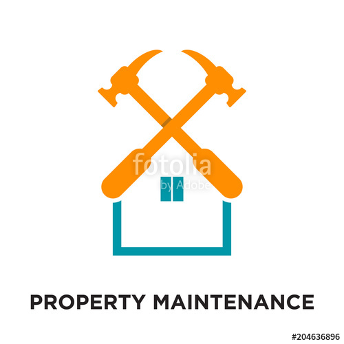 500x500 Property Maintenance Logo Isolated On White Background Colorful