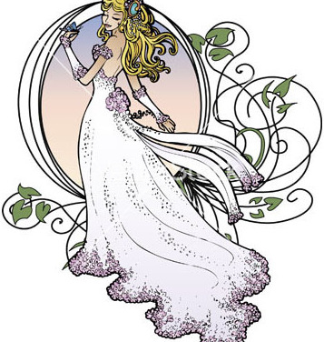 357x376 Free Art Nouveau Bride Vector Free Vector Download Cannypic