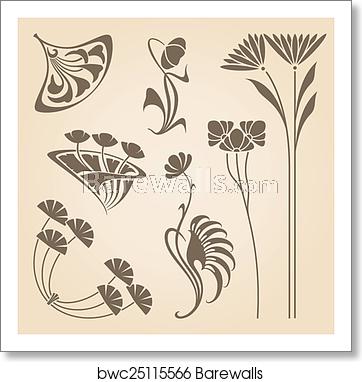 362x382 Vector Art Nouveau Elements, Art Print Barewalls Posters