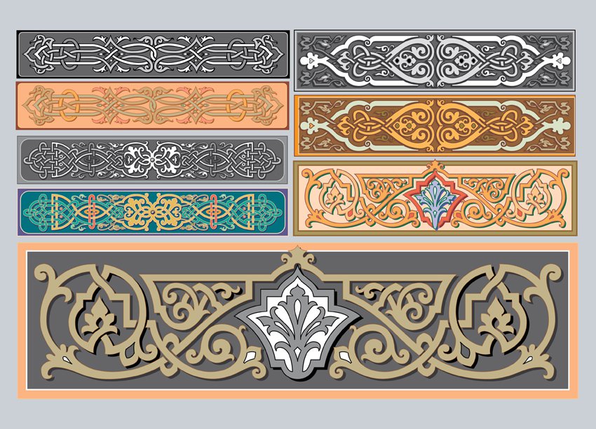 850x613 Art Nouveau Ornaments Vector Art Graphics