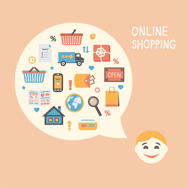 626x626 Online Shopping Background Vector Free Download