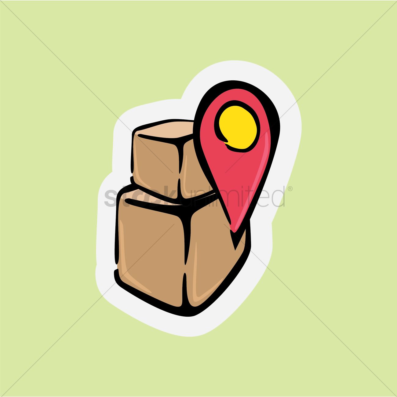 1300x1300 Map Pointer With Packages Vector Image