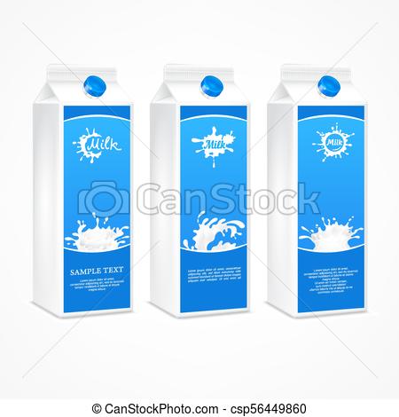 450x470 Milk Packages Set Of Three Milk Packages, Cardboard Packaging