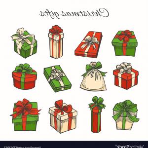 300x300 Set Of Christmas Gifts Boxes In Holiday Packages Vector Handandbeak