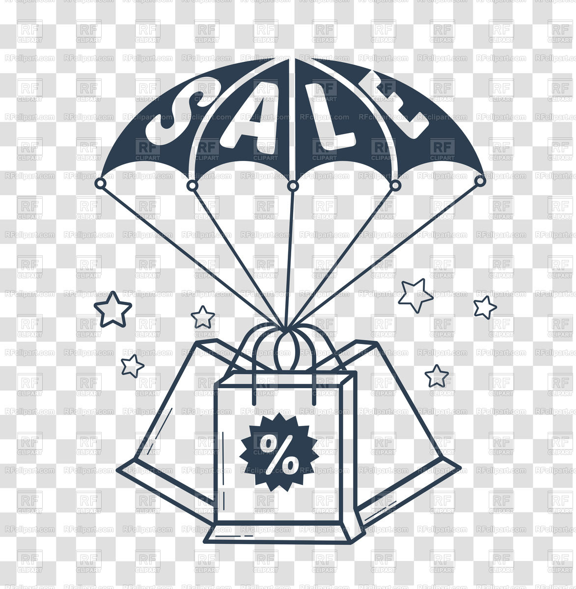 1173x1200 Concept Of Purchases, Sales Of Goods As Parachute With Packages