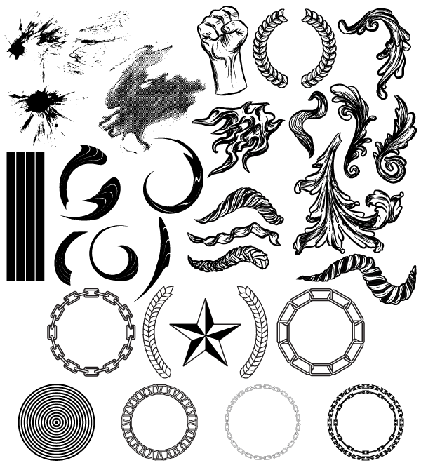 600x660 Free Vector Pack Geometric Elements, Halftone, Splatters