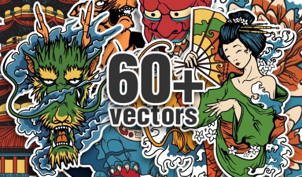 598x352 New On Japanese Themed Vector Packs, Japanese