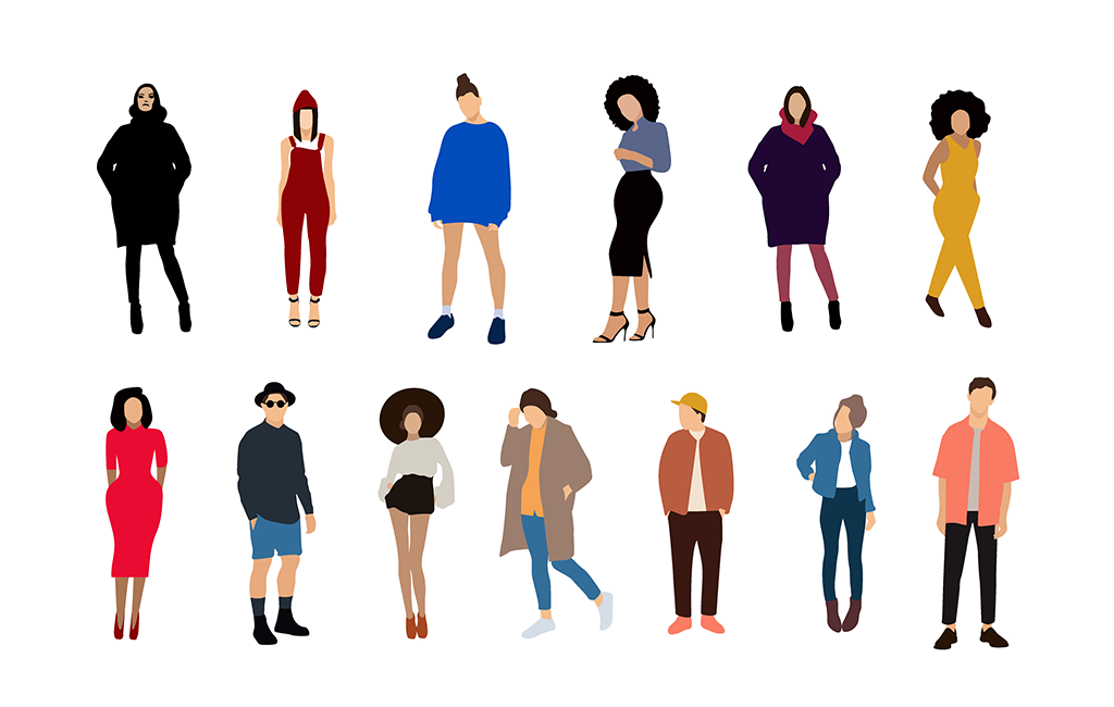 1024x650 Flat Fashion People Illustrations
