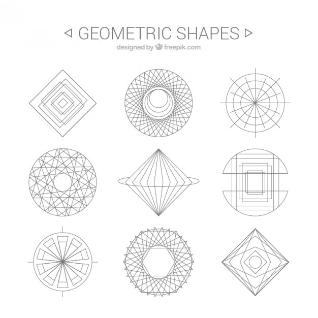 626x626 Geometric Shapes Line Art Vector Free Download