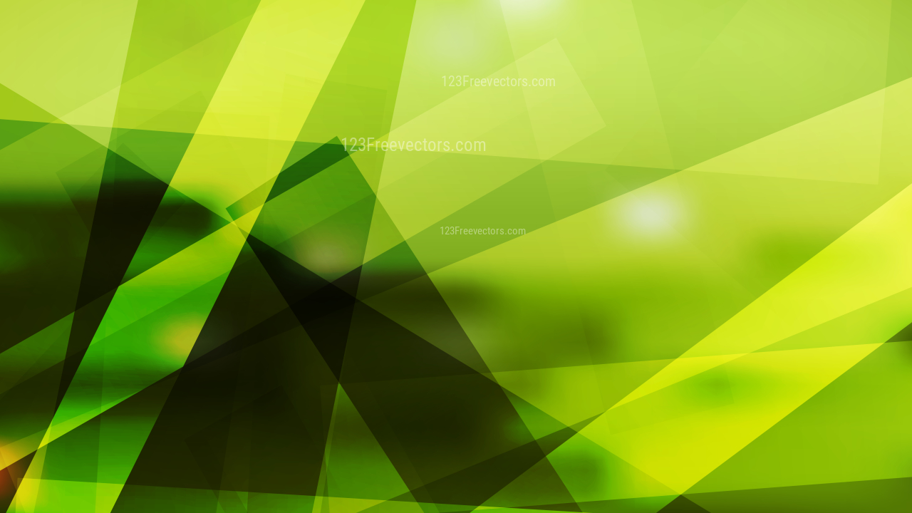 1280x720 Black Green And Yellow Modern Geometric Shapes Background Vector Art