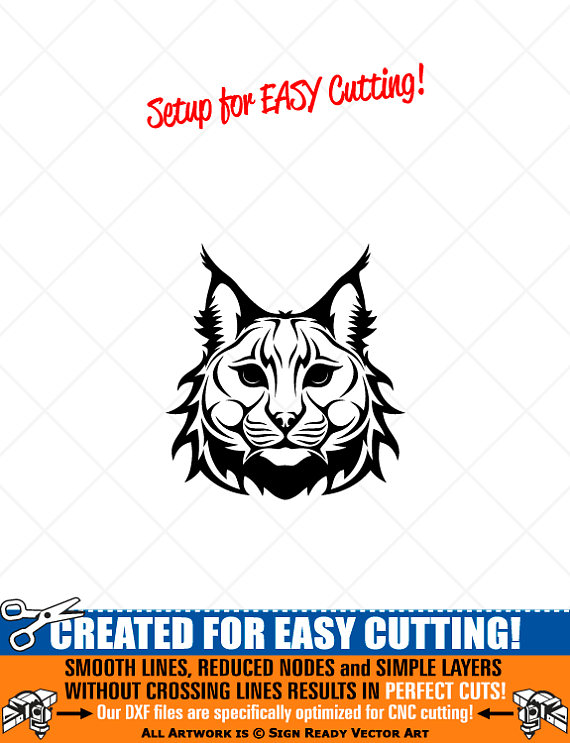 Lynx Bobcat Head Clipart Vector Clip Art Graphics Digital 570x743 Lynx Bobcat Head Clipart Vector Clip Art Graphics Digital