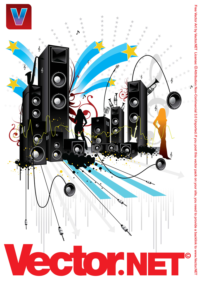 Free Pop Art Style Music Vector 850x1195 Free Pop Art Style Music Vector