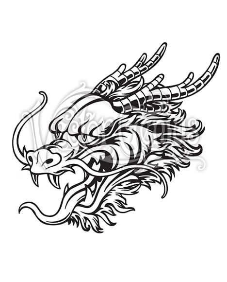 Chinese Dragon Face Tattoo Vector Art 468x580 Chinese Dragon Face Tattoo Vector Art