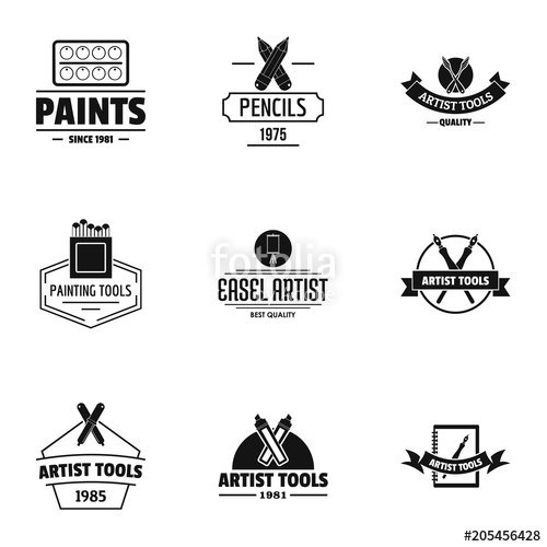 500x500 Artist Tool Logo Set Simple Set Of Artist Tool Vector Logo