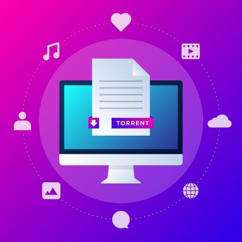 490x490 Torrent Data Piracy Stylized Concept Illustration