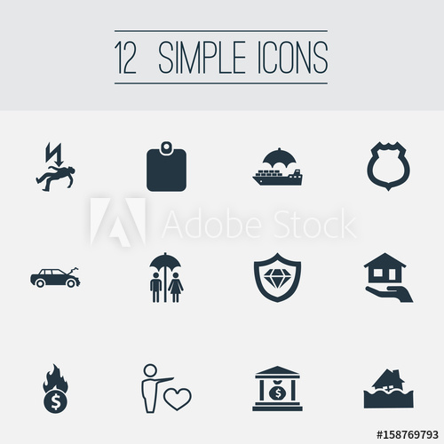 500x500 Vector Illustration Set Of Simple Fuse Icons Elements Bankroll