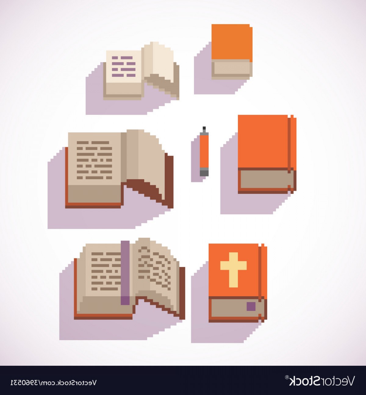 1200x1296 Pixel Art Style Closed And Open Book Icons Set Vector Soidergi
