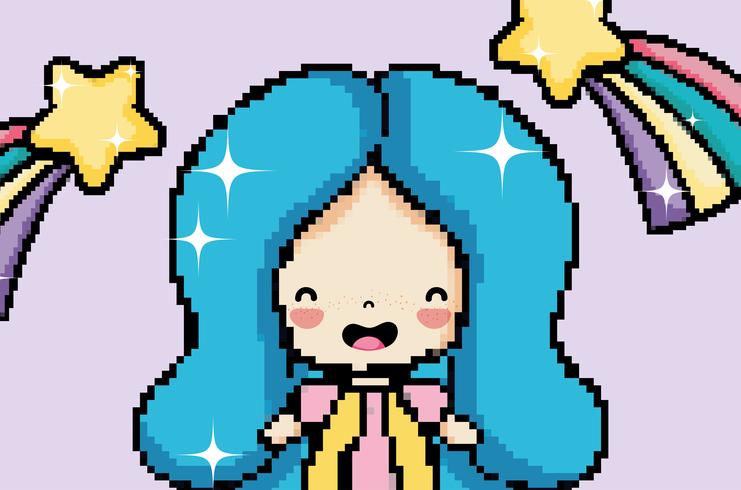 741x490 Pixel Art Cute Girl