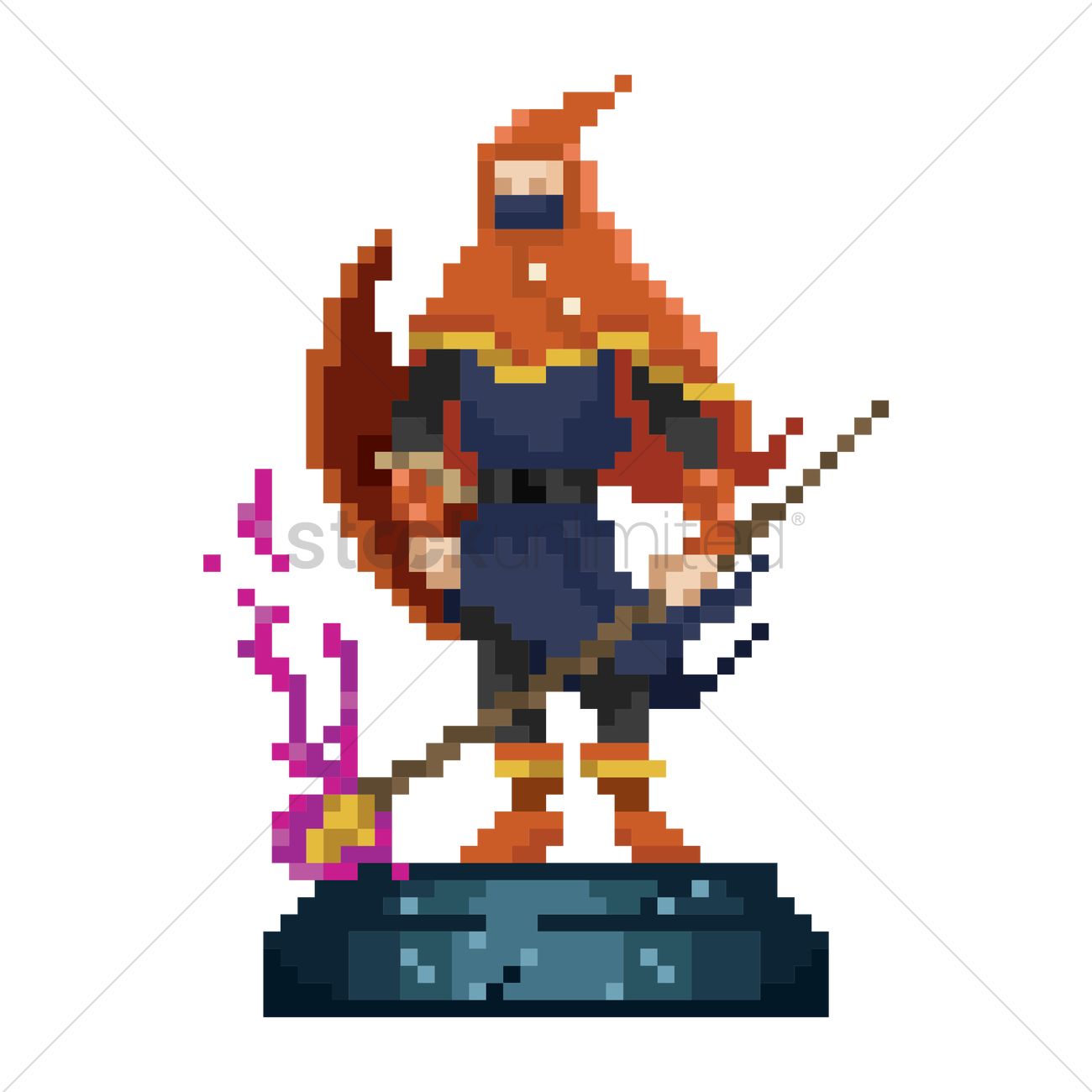 1300x1300 Pixel Art Gaming Figure Vector Image