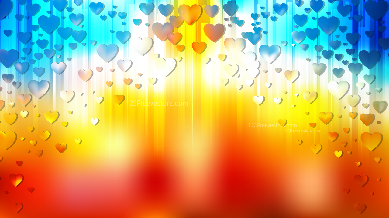 1280x720 Red And Blue Heart Wallpaper Background Vector Art