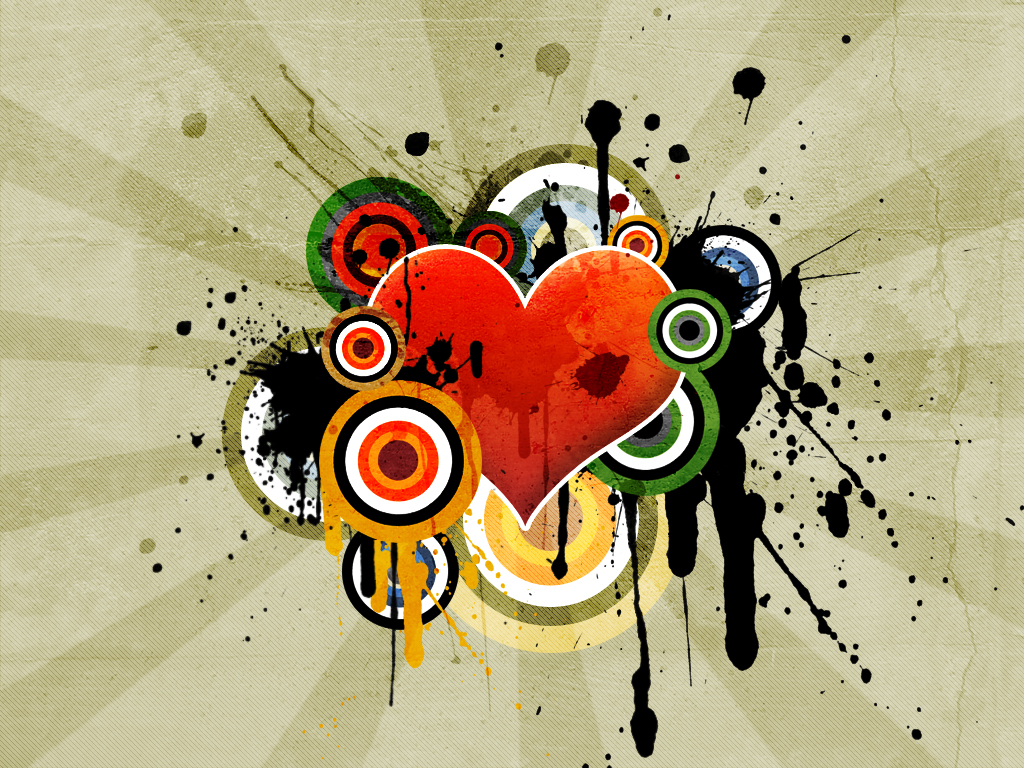 1024x768 Vector Art Heart Hd Windows Wallpapers